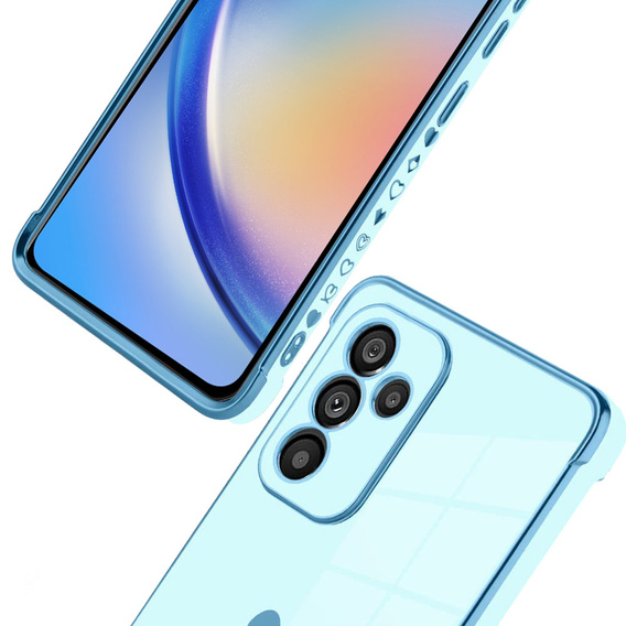 Case for Samsung Galaxy A34 5G, Electro heart, blue