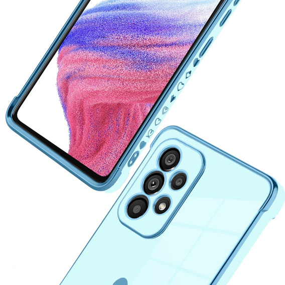 Case for Samsung Galaxy A53 5G, Electro heart, blue