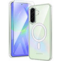 Case for Samsung Galaxy A36, Dropproof MagSafe, transparent + 9H Tempered Glass