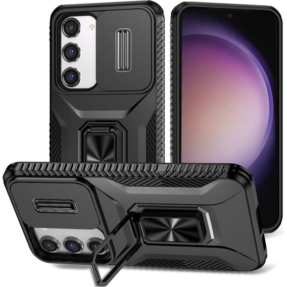 Case for Samsung Galaxy S23, Slide Lens Lid, Black