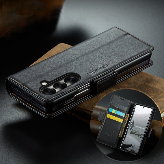 CASEME Litchi Wallet flip case for Samsung Galaxy Z Fold7 5G
