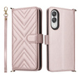Crossbody Leather Wallet flip case for Samsung Galaxy S25 Edge, pink