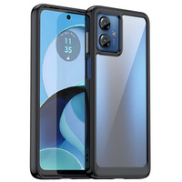 Case for Motorola Moto G14, Fusion Hybrid, transparent / black