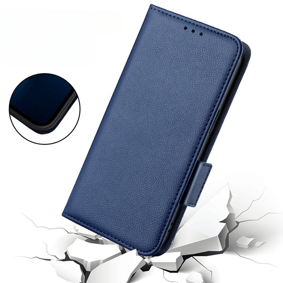Flip case for Nokia X30 5G, Wallet Litchi Magnet Case, dark blue