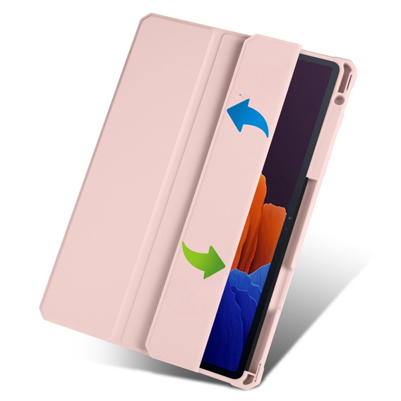 Case for Samsung Galaxy Tab S7 Plus / Tab S7 FE, Smartcase Hybrid, with stylus space, pink