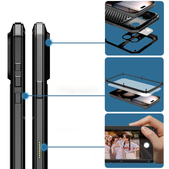 Armoured case with built-in tempered glass for iPhone 17 Pro Max