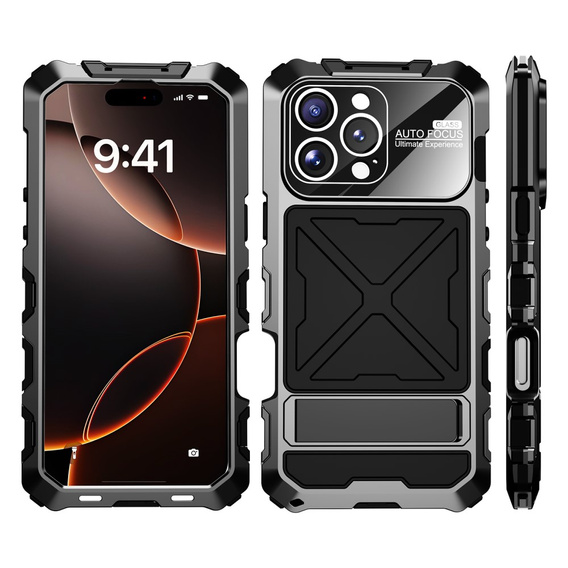 Armored case for iPhone 16 Pro, R-JUST, black