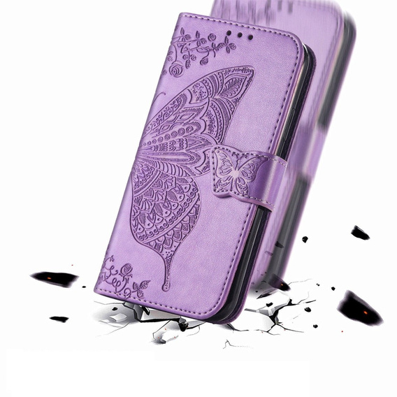 Flip case for Infinix Note 40 Pro Plus, Butterfly, purple