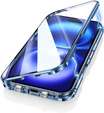Magnetic Dual Glass MagSafe case for iPhone 16, blue