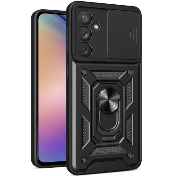 Armored case for Samsung Galaxy A54 5G, armored Slide Ring, black + 9H glass