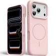 Silicone case for iPhone 17 Pro Max, for MagSafe, anti-shock, pink