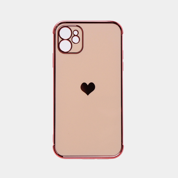 Case for Apple iPhone 11, Electro heart, pink rose gold