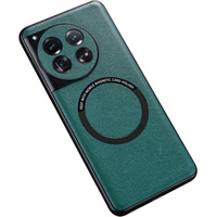 Case for OnePlus 12 5G, Leather Hybrid MagSafe, green