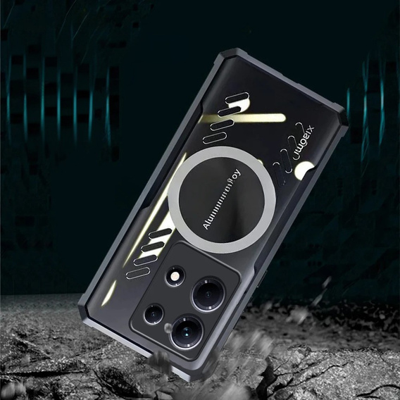Case for Infinix Note 40 Pro, with magnetic sheet, transparent / black