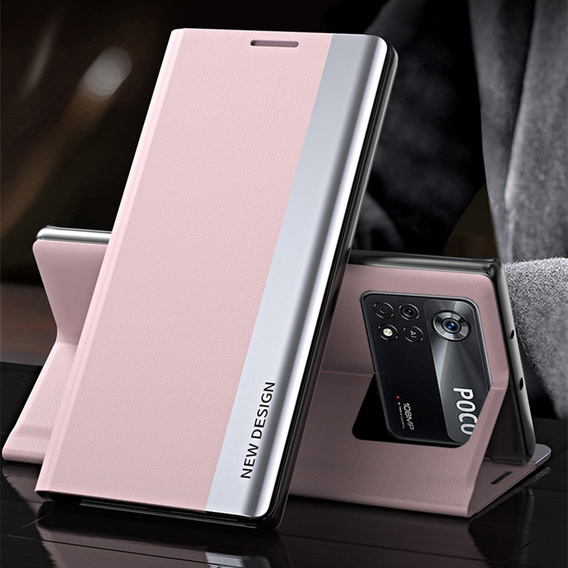 Flip case for Xiaomi Poco M4 Pro 4G, Side Magnetic, pink