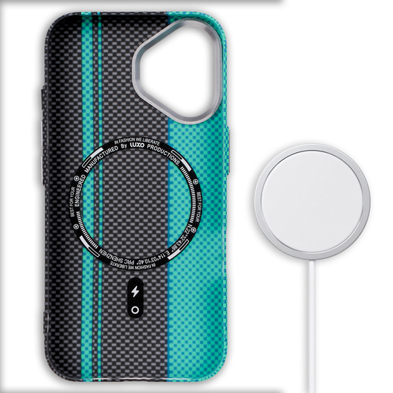 MagSafe's iPhone 16 Case, Carbon Fiber, black / blue
