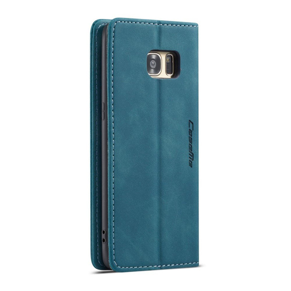 CASEME case for Samsung Galaxy S7 Edge, Leather Wallet Case, blue