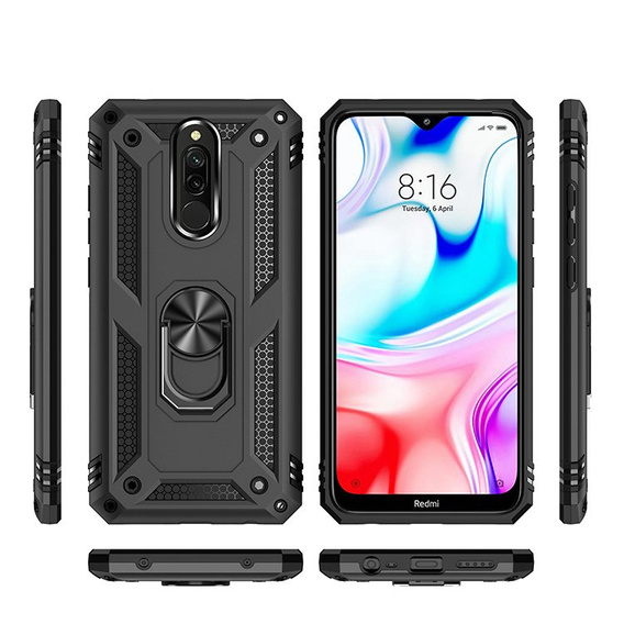 Armor Case for Xiaomi Redmi 8 / 8A, Nox Case Ring, black