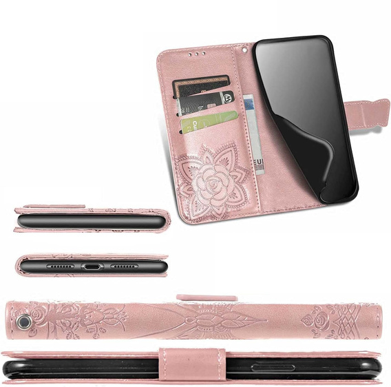 Flip case for Xiaomi Redmi A5, Butterfly, pink rose gold