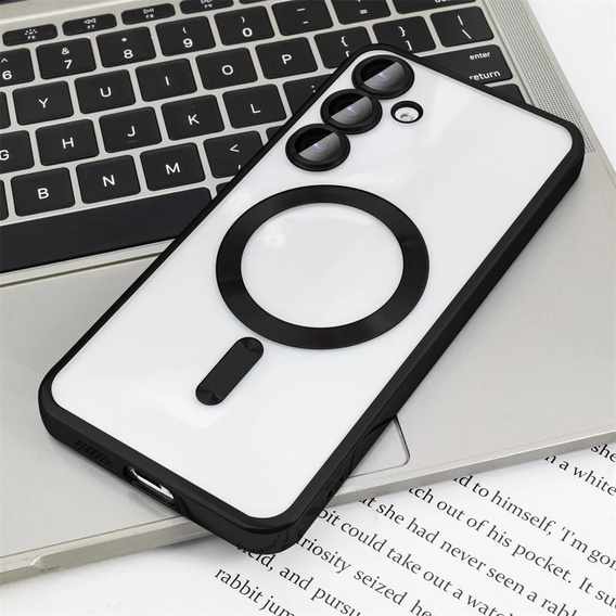 Case for Samsung Galaxy A55 5G, Electro MagSafe, black + Screen Glass