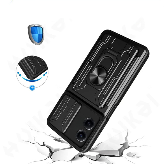 Armored case for Oppo A18 4G / A38 4G, Camera Slide Card Slot, black