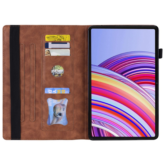 Case for Xiaomi Redmi Pad Pro / Xiaomi Poco Pad, Classic, with space for stylus, brown