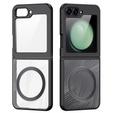 DuxDucis case for Samsung Galaxy Z Flip7 FE / Z Flip6, Aimo case, for MagSafe, transparent / black