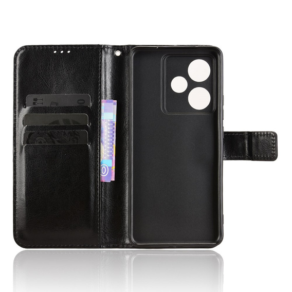 Flip case for Realme GT 7 / 7T, Crazy Horse Wallet, black