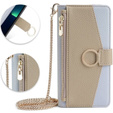 Flip case for Samsung Galaxy S23 Ultra, Wallet Zipper Pocket, with mirror, blue