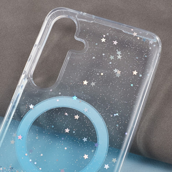Case for Samsung Galaxy S24, Glittery, for MagSafe, blue