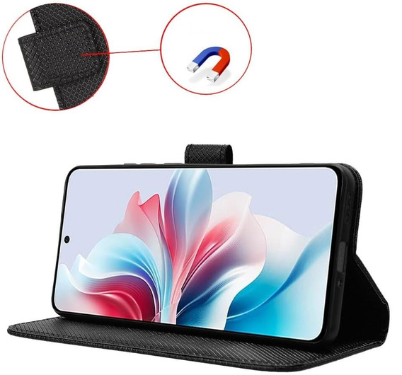 Flip case for Oppo Reno 11F 5G, Wallet Smart Magnet, black