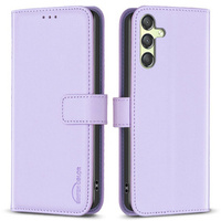 Flip case for Samsung Galaxy A25 5G, BINFEN Wallet, purple + 9H glass