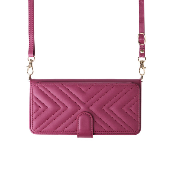 Crossbody Leather Wallet flip case for Oppo Reno 13F 5G, maroon