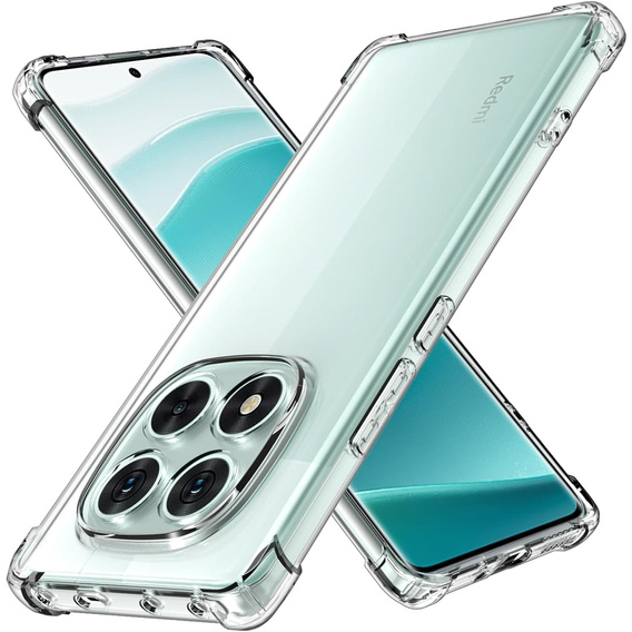 Case for Xiaomi Redmi Note 14 Pro 5G /  Poco X7 5G, Erbord Dropproof, transparent + Glass