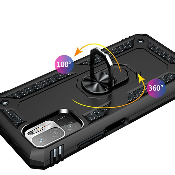 Armor Case for Xiaomi Redmi Note 10 5G, Nox Case Ring, black
