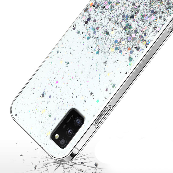 Case for Samsung Galaxy A41, Glittery, transparent