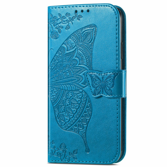 Flip case for Motorola Moto G86 Power 5G, Butterfly, blue
