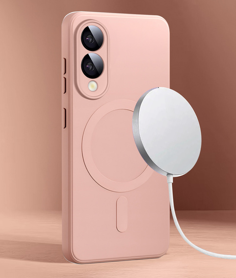 Case for Samsung Galaxy S25 Edge, Silicone Lite, pink + 9H glass