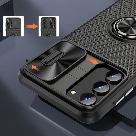 Case for Samsung Galaxy S23, Camera Slide Ring, black