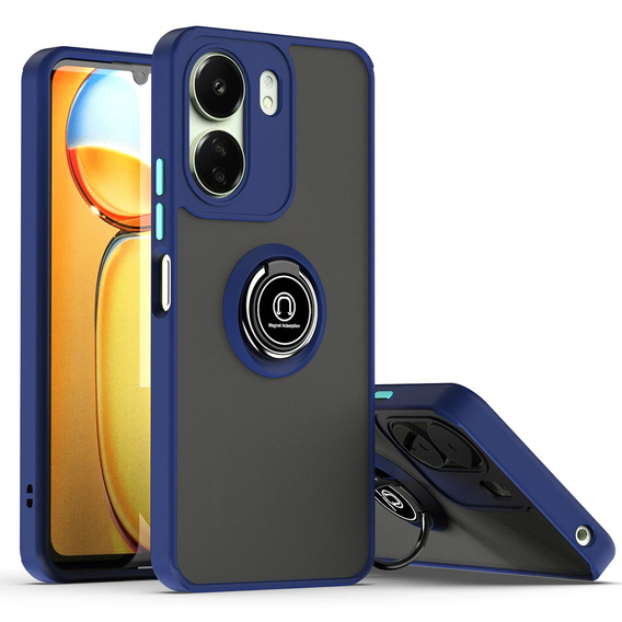 Case for Xiaomi Redmi 13C / Poco C65, Frosted Ring, blue