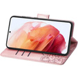 Flip case for Motorola Edge 50 Pro, Butterfly, pink rose gold
