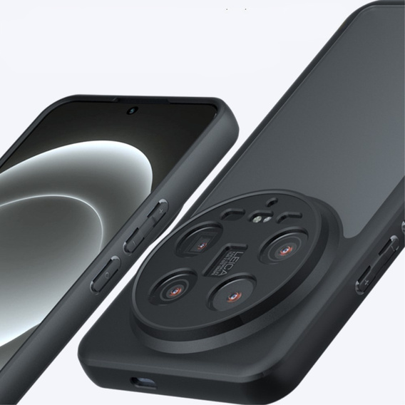 Case for Xiaomi 14 Ultra, Fusion Hybrid, with camera protection, transparent / black