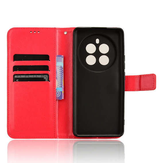 Flip case for Realme 12 Pro 5G / 12 Pro+ 5G, Crazy Horse Wallet, red