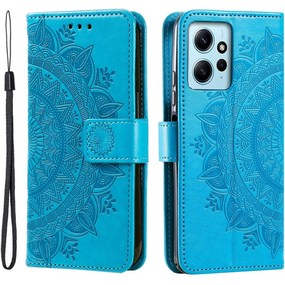 Flip case for Xiaomi Redmi Note 12 4G, Mandala, blue