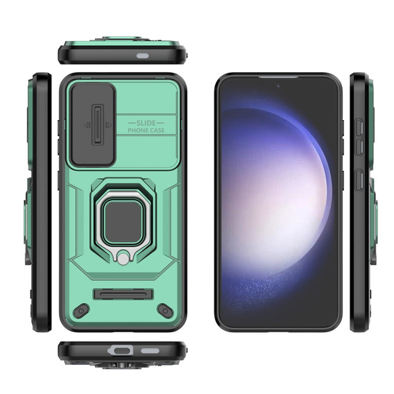 Case for Samsung Galaxy S24, KickStand Camera Lens, green