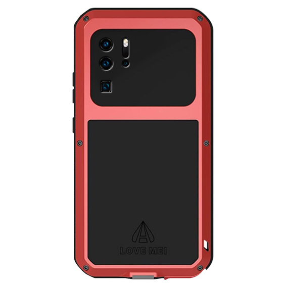 Love Mei Case for Huawei P30 Pro, armored with glass, red / black