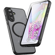 Case for Samsung Galaxy A35 4G/5G, for MagSafe, ERBORD Matt Case, black + Screen Glass