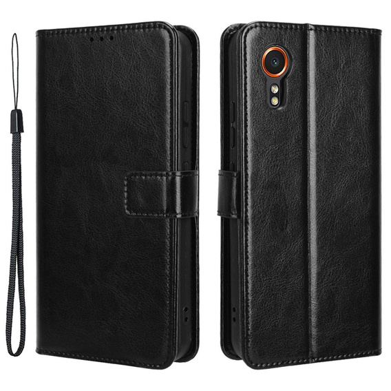 Flip case for Samsung Galaxy Xcover 7, Crazy Horse Wallet, black