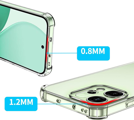 Case for Oppo Reno 14, reinforced, with camera protection, transparent