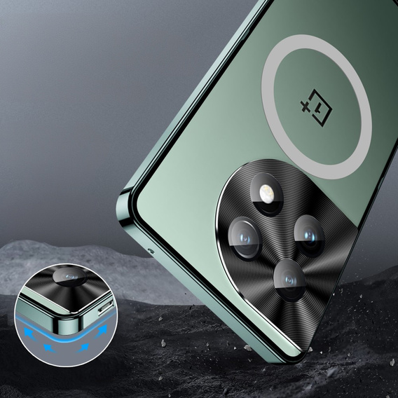 Camera Protection Case for OnePlus 12 5G, CamShield MagSafe, transparent / green